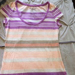 American Eagle Striped and Fitted T-shirt